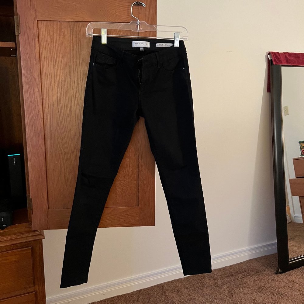 Black skinny leg pants